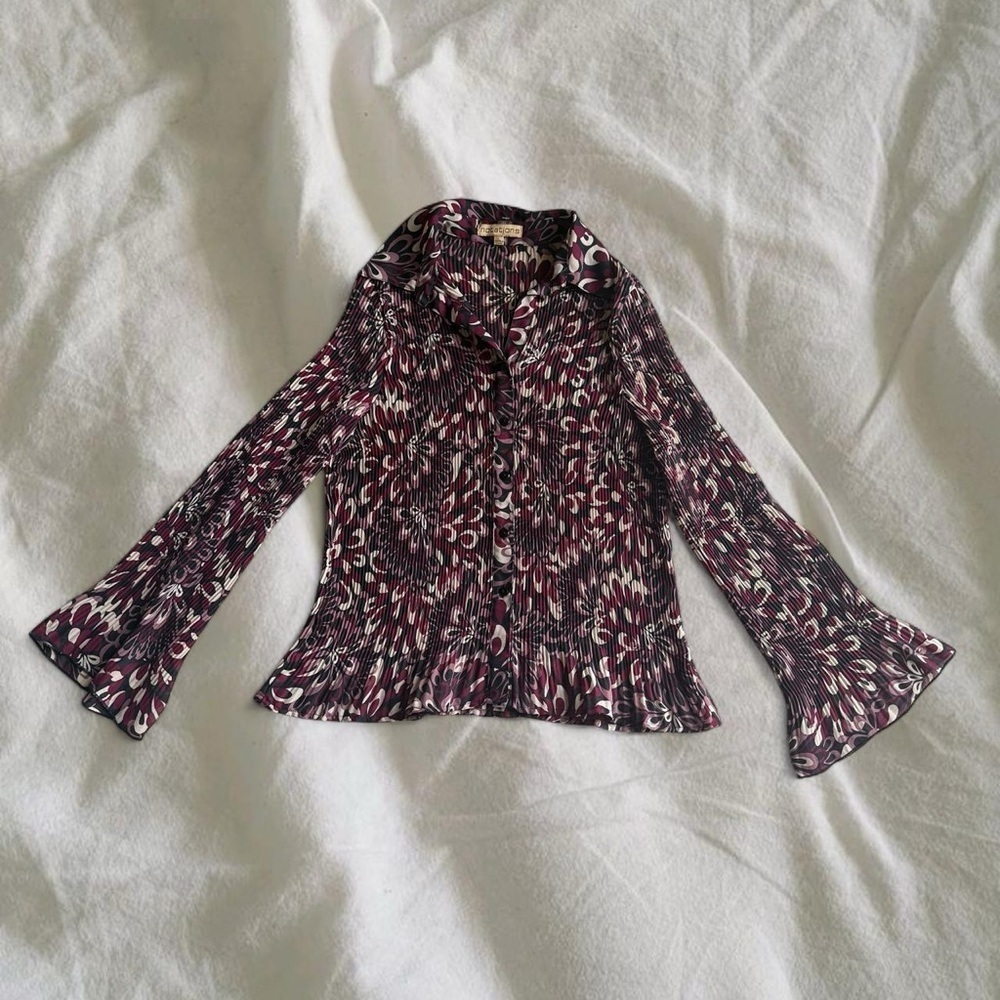 Notations Black and Pink Button Down Shirt